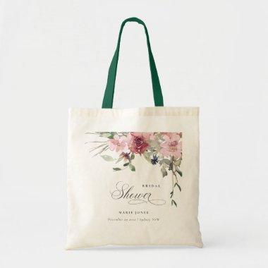 Elegant Dusky Blush Rose Floral Bridal Shower Tote Bag