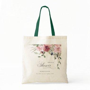 Elegant Dusky Blush Rose Floral Bridal Shower Tote Bag