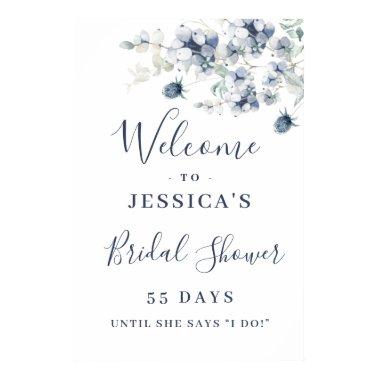 Elegant Dusty Blue Boho  Welcome Sign