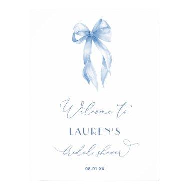 Elegant Dusty Blue Bow  Welcome Sign