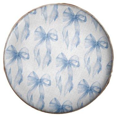 Elegant Dusty Blue Bow Chocolate Covered Oreo