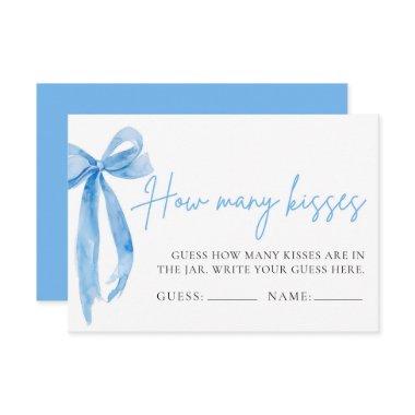 Elegant Dusty Blue Bow Guess How Many Kisses Game