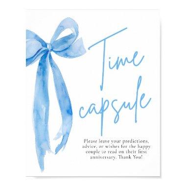 Elegant Dusty Blue Bow Time Capsule Game Sign