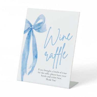 Elegant Dusty Blue Bow Wine Raffle Game Sign
