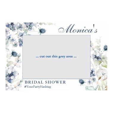 Elegant Dusty Blue Bridal Shower Photo Prop Frame Poster