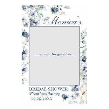 Elegant Dusty Blue Bridal Shower Photo Prop Frame Poster