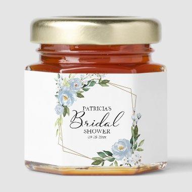 Elegant Dusty Blue Floral  Honey Jar Favors