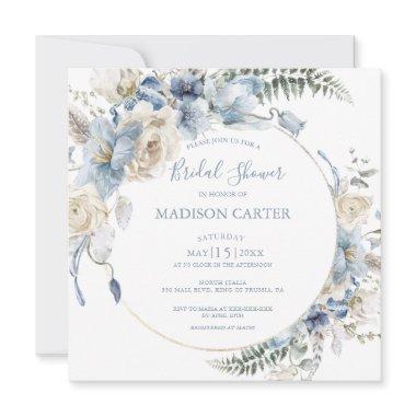 Elegant Dusty Blue Floral