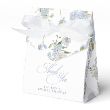 Elegant Dusty Blue Floral  Thank You Favor Boxes
