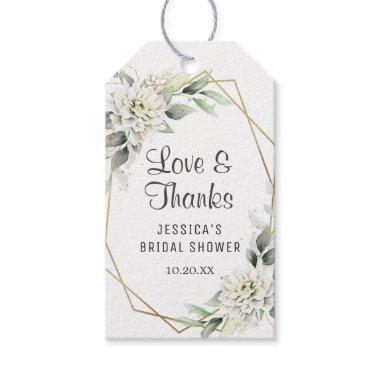 Elegant Dusty Blue Floral Bridal Shower Thank You Gift Tags