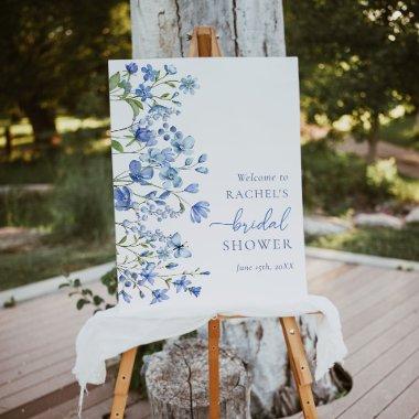 Elegant Dusty Blue Floral Bridal Shower Welcome Foam Board