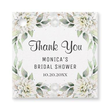 Elegant Dusty Blue Floral Greenery  Favor Tags