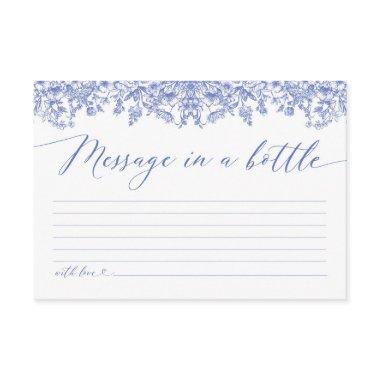 Elegant Dusty Blue Floral Message in a Bottle Game Enclosure