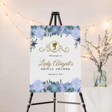 Elegant Dusty Blue Floral Victorian  Foam Board