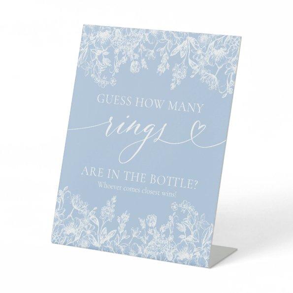 Elegant Dusty Blue Guess How Many Rings Game Sign