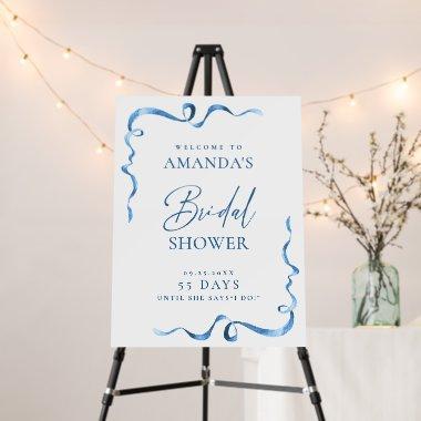 Elegant Dusty Blue Hand Drawn Bow  Foam Board