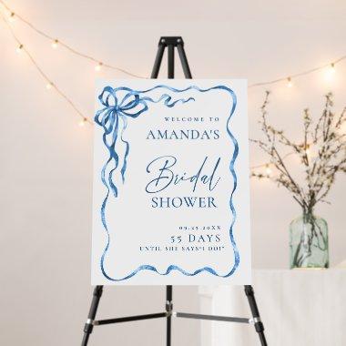 Elegant Dusty Blue Hand Drawn Bow  Foam Board