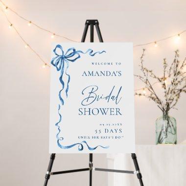 Elegant Dusty Blue Hand Drawn Bow  Foam Board