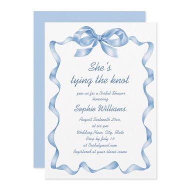 Elegant Dusty Blue Hand Drawn Bow