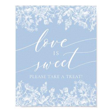 Elegant Dusty Blue Love is Sweet Treat Favor Sign