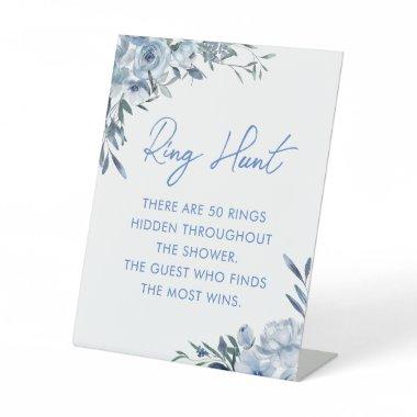 Elegant Dusty Blue Ring Hunt  Game Pedestal Sign