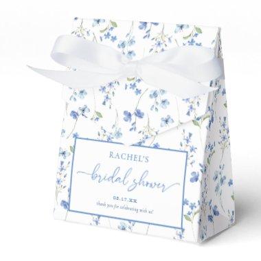 Elegant Dusty Blue Wildflower  Favor Boxes