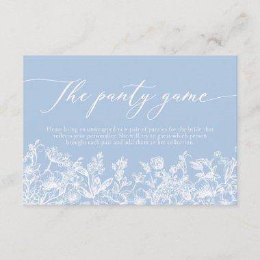 Elegant Dusty Blue Wildflower The Panty Game Enclosure Invitations