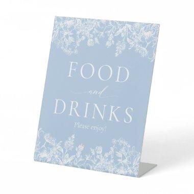 Elegant Dusty Blue Wilfloral Food and Drinks Sign