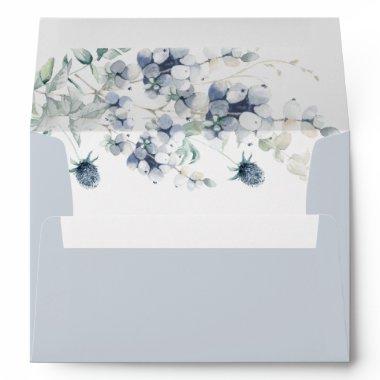 Elegant Dusty Blue Winter Foliage for  Envelope