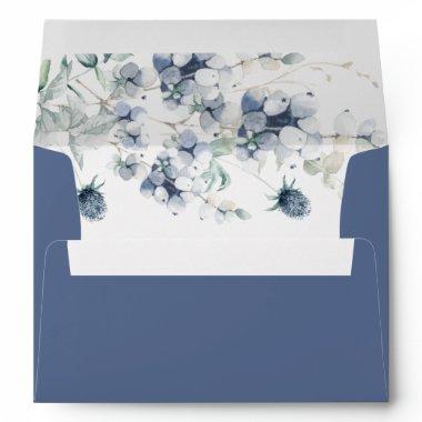 Elegant Dusty Blue Winter Foliage for Invitations Envelope