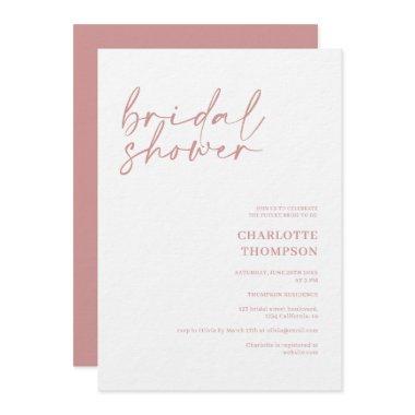 Elegant dusty pink casual script