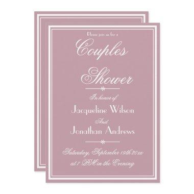 Elegant Dusty Pink Chic Script RSVP Couples Shower