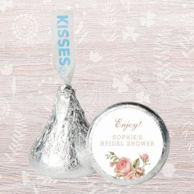 Elegant Dusty Pink Roses Floral Bridal Shower Hershey®'s Kisses®