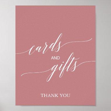 Elegant Dusty Rose Calligraphy Invitations & Gifts Sign