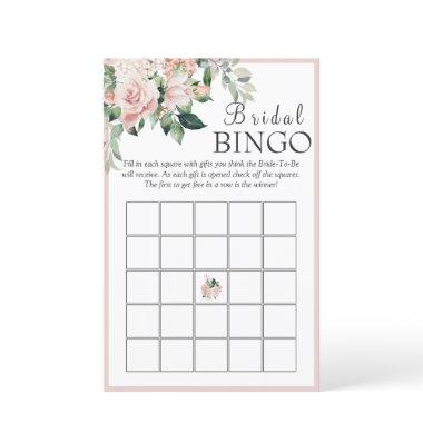 Elegant Dusty Rose Floral Bridal Bingo Game