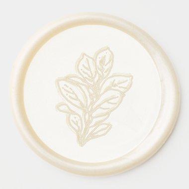 Elegant Embossed Botanical Leaves Real Wax Seal Sticker