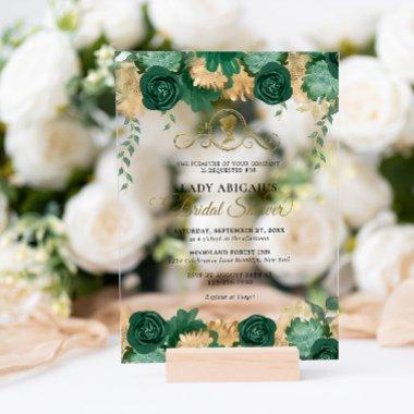Elegant Emerald Floral Victorian  Acrylic