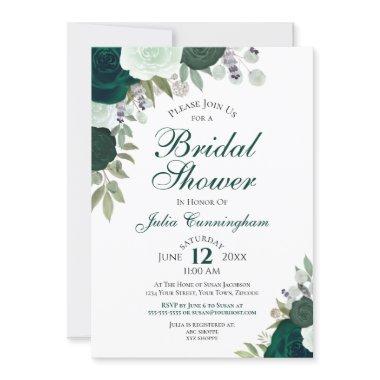 Elegant Emerald Green Boho Floral