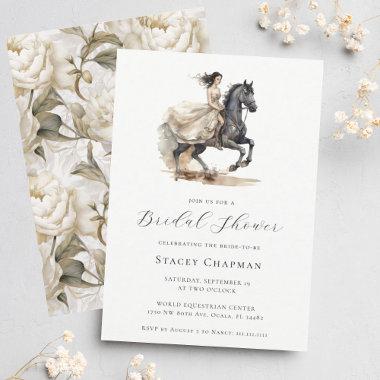 Elegant Equestrian Bride Horse Bridal Shower Invitations