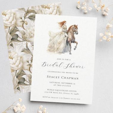 Elegant Equestrian Bride Horse Bridal Shower Invitations