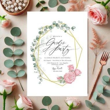 Elegant Eucalyptus and Pink Roses Garden Party