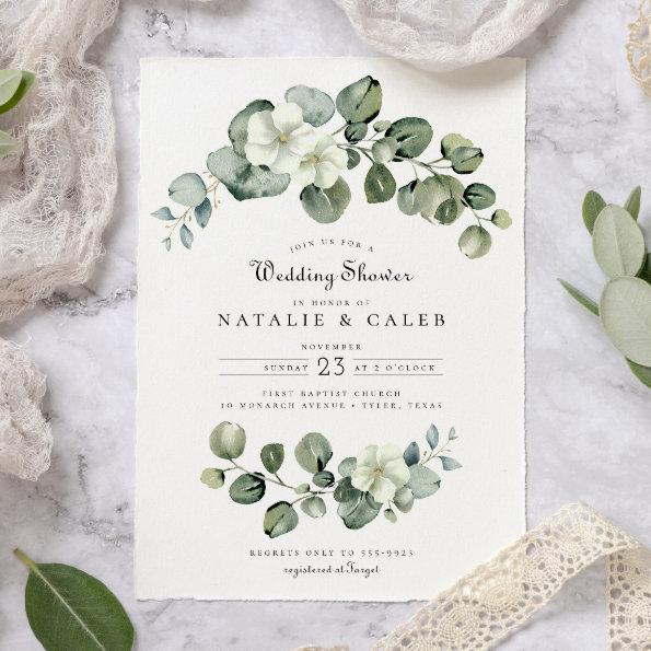 Elegant Eucalyptus Arch Greenery Wedding Shower Invitations