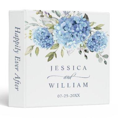 Elegant Eucalyptus Blue Hydrangea photo album 3 Ring Binder