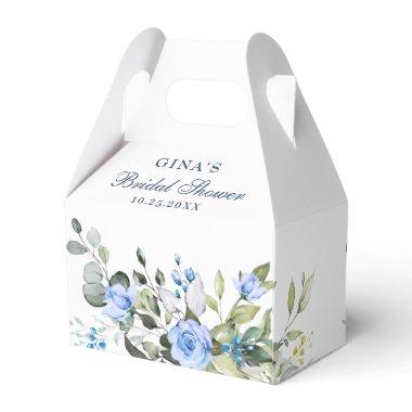 Elegant Eucalyptus Blue Roses  Favor Boxes