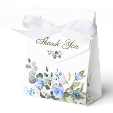 Elegant Eucalyptus Blue Roses  Favor Boxes