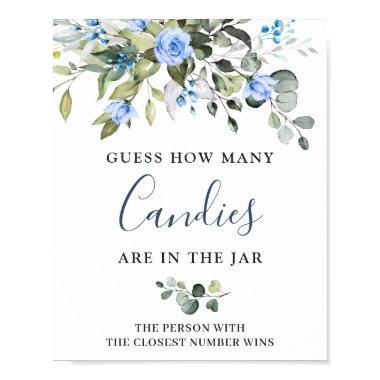 Elegant Eucalyptus Blue Roses  Poster