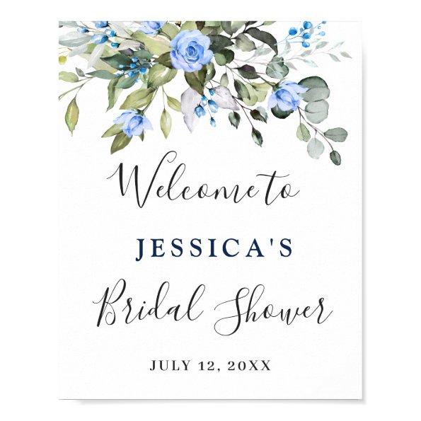 Elegant Eucalyptus Blue Roses  Poster