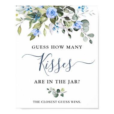 Elegant Eucalyptus Blue Roses  Poster