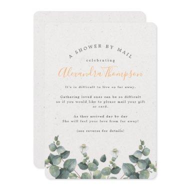 Elegant Eucalyptus Bridal Shower By Mail Invitations