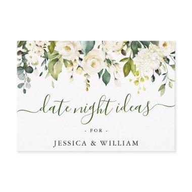 Elegant Eucalyptus Bridal Shower Date Night Idea A Advice Card